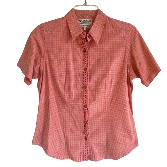 Columbia Omni-Shade Short Sleeve Hiking Blouse in Plaid Women's Size S - Picture 1 of 9